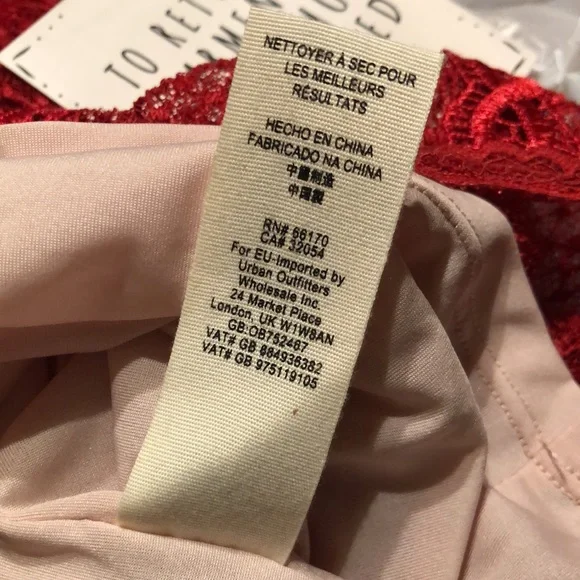 FREE PEOPLE Size Large Lace Cocktail Dress Cherry Red Scalloped Bodycon $250NWT - Picture 12 of 16